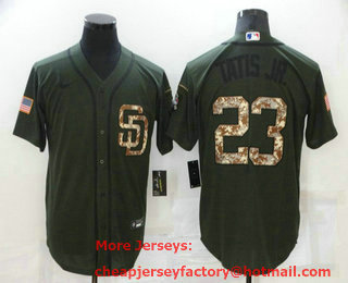 Men's San Diego Padres #23 Fernando Tatis Jr Green Salute To Service Stitched MLB Cool Base Nike Jersey