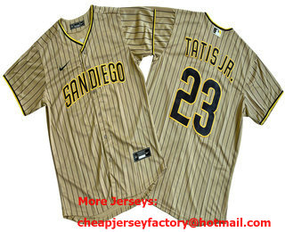 Men's San Diego Padres #23 Fernando Tatis Jr Khaki Stitched Cool Base Jersey