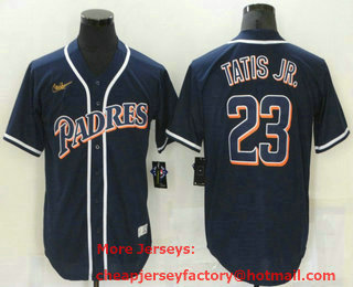Men's San Diego Padres #23 Fernando Tatis Jr Navy Blue Stitched MLB Cool Base Nike Throwback Jersey