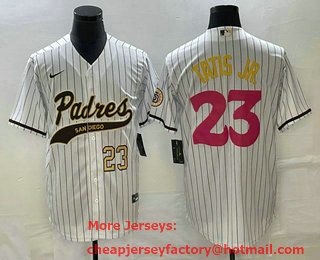 Men's San Diego Padres #23 Fernando Tatis Jr Number White NEW 2023 City Connect Cool Base Stitched Jersey 01