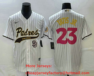 Men's San Diego Padres #23 Fernando Tatis Jr White NEW 2023 City Connect Cool Base Stitched Jersey 01