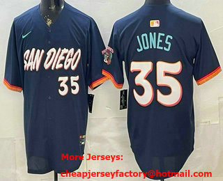 Men's San Diego Padres #35 Randy Jones Navy 2026 City Connect Stadium Jersey