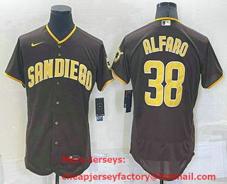 Men's San Diego Padres #38 Jorge Alfaro Brown Stitched MLB Flex Base Nike Jersey