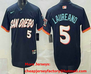 Men's San Diego Padres #5 Ramon Laureano Navy 2026 City Connect Stadium Jersey