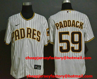 Men's San Diego Padres #59 Chris Paddack White Pinstripe Stitched MLB Flex Base Nike Jersey
