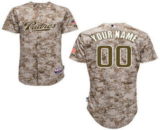 Men's San Diego Padres Authentic Custom US Military Day Camo Baeball Jersey