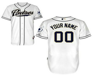 Men's San Diego Padres Authentic Personalized Home White MLB Jersey
