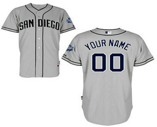 Men's San Diego Padres Authentic Personalized Road Gray Baseball Jersey