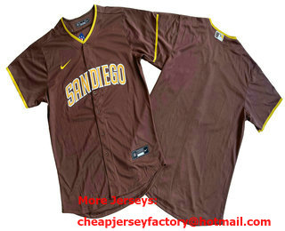 Men's San Diego Padres Blank Brown Stitched Cool Base Jersey