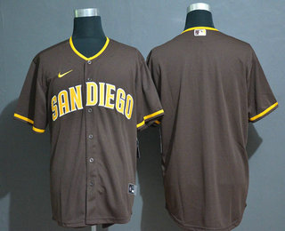 Men's San Diego Padres Blank Brown Stitched MLB Cool Base Nike Jersey