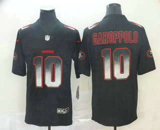 Men's San Francisco 49ers #10 Jimmy Garoppolo Black 2019 Vapor Smoke Fashion Stitched NFL Nike Limited Jersey