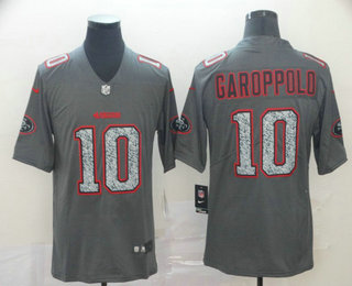 Men's San Francisco 49ers #10 Jimmy Garoppolo Gray Fashion Static 2019 Vapor Untouchable Stitched NFL Nike Limited Jersey