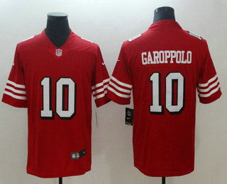 Men's San Francisco 49ers #10 Jimmy Garoppolo Red New 2018 Color Rush Vapor Untouchable Limited Jersey