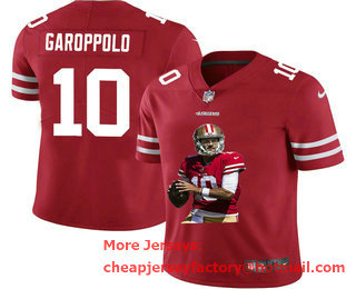 Men's San Francisco 49ers #10 Jimmy Garoppolo Red Player Portrait Edition 2020 Vapor Untouchable Stitched NFL Nike Limited Jersey