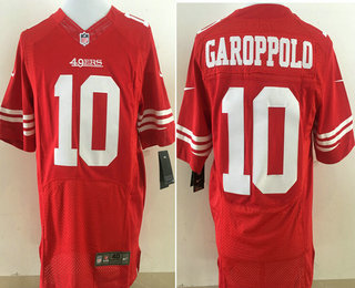 Men's San Francisco 49ers #10 Jimmy Garoppolo Scarlet Red Team Color Stitched NFL Nike Elite Jersey