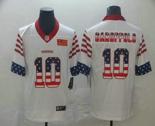 Men's San Francisco 49ers #10 Jimmy Garoppolo White Independence Day Stars & Stripes Jersey