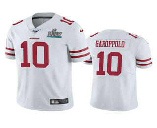 Men's San Francisco 49ers #10 Jimmy Garoppolo White Super Bowl LIV Vapor Limited Jersey