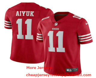 Men's San Francisco 49ers #11 Brandon Aiyuk 2022 New Scarlet Vapor Untouchable Limited Stitched Football Jersey