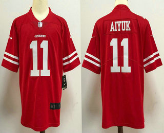 Men's San Francisco 49ers #11 Brandon Aiyuk Red 2020 Vapor Untouchable Stitched NFL Nike Limited Jersey