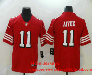 Men's San Francisco 49ers #11 Brandon Aiyuk Red New 2020 Color Rush Vapor Untouchable Limited Jersey