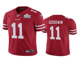 Men's San Francisco 49ers #11 Marquise Goodwin Scarlet Super Bowl LIV Vapor Limited Jersey