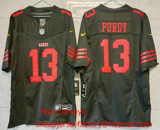 Men's San Francisco 49ers #13 Brock Purdy Black 2023 FUSE Vapor Untouchable Limited Stitched Jersey