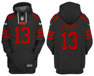 Men's San Francisco 49ers #13 Brock Purdy Black Alternate Pullover Hoodie