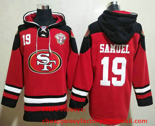Men's San Francisco 49ers #19 Deebo Samuel Red Ageless Must Have Lace Up Pullover Hoodie