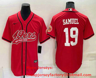 Men's San Francisco 49ers #19 Deebo Samuel Red Stitched Cool Base Nike Baseball Jersey