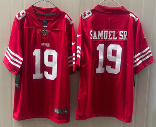 Men's San Francisco 49ers #19 Deebo Samuel Sr Limited Red Vapor Jersey
