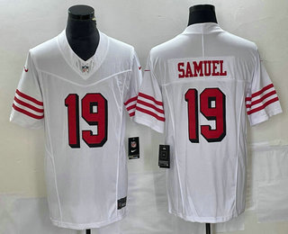Men's San Francisco 49ers #19 Deebo Samuel White 2023 FUSE Color Rush Vapor Untouchable Limited Jersey