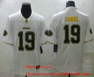 Men's San Francisco 49ers #19 Deebo Samuel White Golden Edition Stitched NFL Nike Limited Jersey