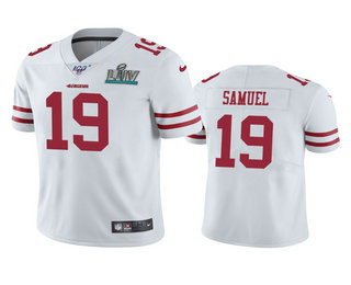Men's San Francisco 49ers #19 Deebo Samuel White Super Bowl LIV Vapor Limited Jersey
