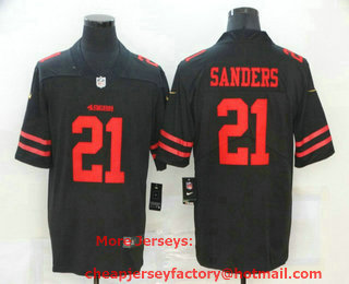 Men's San Francisco 49ers #21 Deion Sanders Black 2020 Vapor Untouchable Stitched NFL Nike Limited Jersey