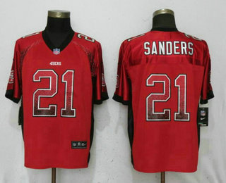 Men's San Francisco 49ers #21 Deion Sanders Red Drift Stitched NFL Nike Fashion Elite Jersey