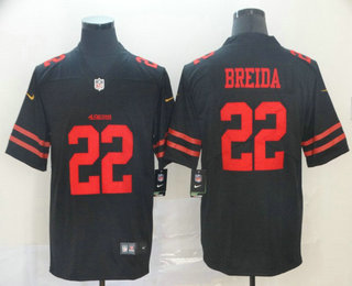 Men's San Francisco 49ers #22 Matt Breida Black 2017 Vapor Untouchable Stitched NFL Nike Limited Jersey