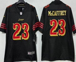 Men's San Francisco 49ers #23 Christian McCaffrey Limited Black Rivalries Vapor Jersey