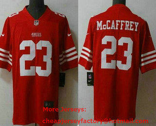Men's San Francisco 49ers #23 Christian McCaffrey 2022 Red Vapor Untouchable Stitched Limited Jersey