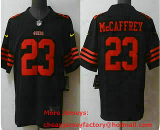 Men's San Francisco 49ers #23 Christian McCaffrey NEW 2022 Black Vapor Untouchable Stitched Jersey