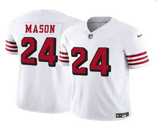 Men's San Francisco 49ers #24 Jordan Mason New White 2023 FUSE Stitched Jersey