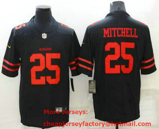 Men's San Francisco 49ers #25 Eli Mitchell Black 2021 Vapor Untouchable Stitched NFL Nike Limited Jersey