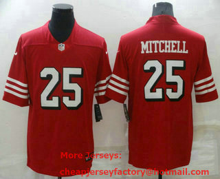 Men's San Francisco 49ers #25 Eli Mitchell New Red 2021 Color Rush Vapor Untouchable Limited Jersey