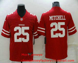 Men's San Francisco 49ers #25 Eli Mitchell Red 2021 Vapor Untouchable Stitched NFL Nike Limited Jersey