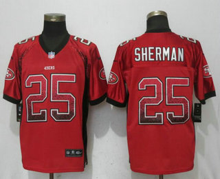 Men's San Francisco 49ers #25 Richard Sherman Red Drift Fashion NFL Nike Elite Jersey