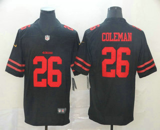 Men's San Francisco 49ers #26 Tevin Coleman Black 2017 Vapor Untouchable Stitched NFL Nike Limited Jersey