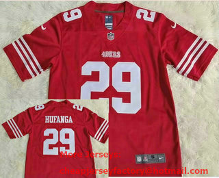 Men's San Francisco 49ers #29 Talanoa Hufanga 2022 New Red Vapor Untouchable Limited Stitched Jersey