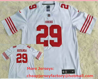 Men's San Francisco 49ers #29 Talanoa Hufanga 2022 New White Vapor Untouchable Limited Stitched Jersey