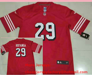 Men's San Francisco 49ers #29 Talanoa Hufanga New Red 2022 Color Rush Vapor Untouchable Limited Jersey