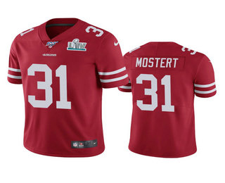 Men's San Francisco 49ers #31 Raheem Mostert Scarlet Super Bowl LIV Vapor Limited Jersey