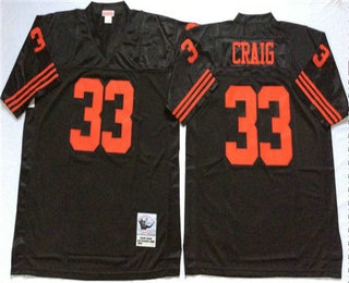 Men's San Francisco 49ers #33 Roger Craig Black Mitchell & Ness Throwback Vintage Football Jersey